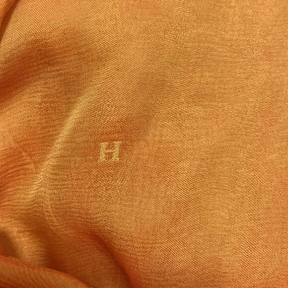 HERMES - Orange Yellow Silk Scarf 225-082625 - Picture 3 of 7